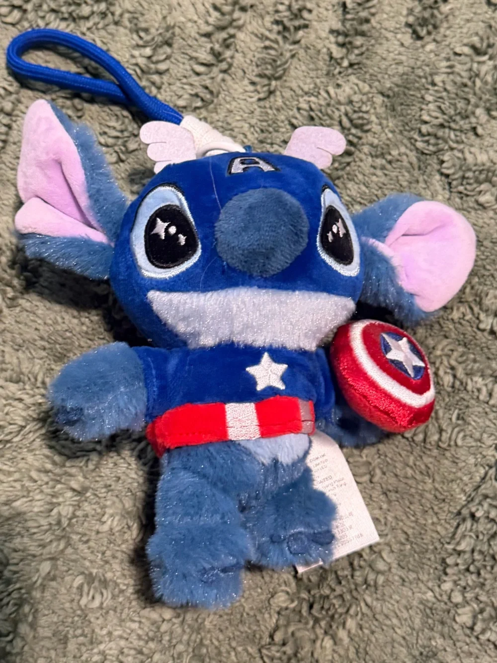 Cute Blue Plush Cartoon Character Keychain for Kids